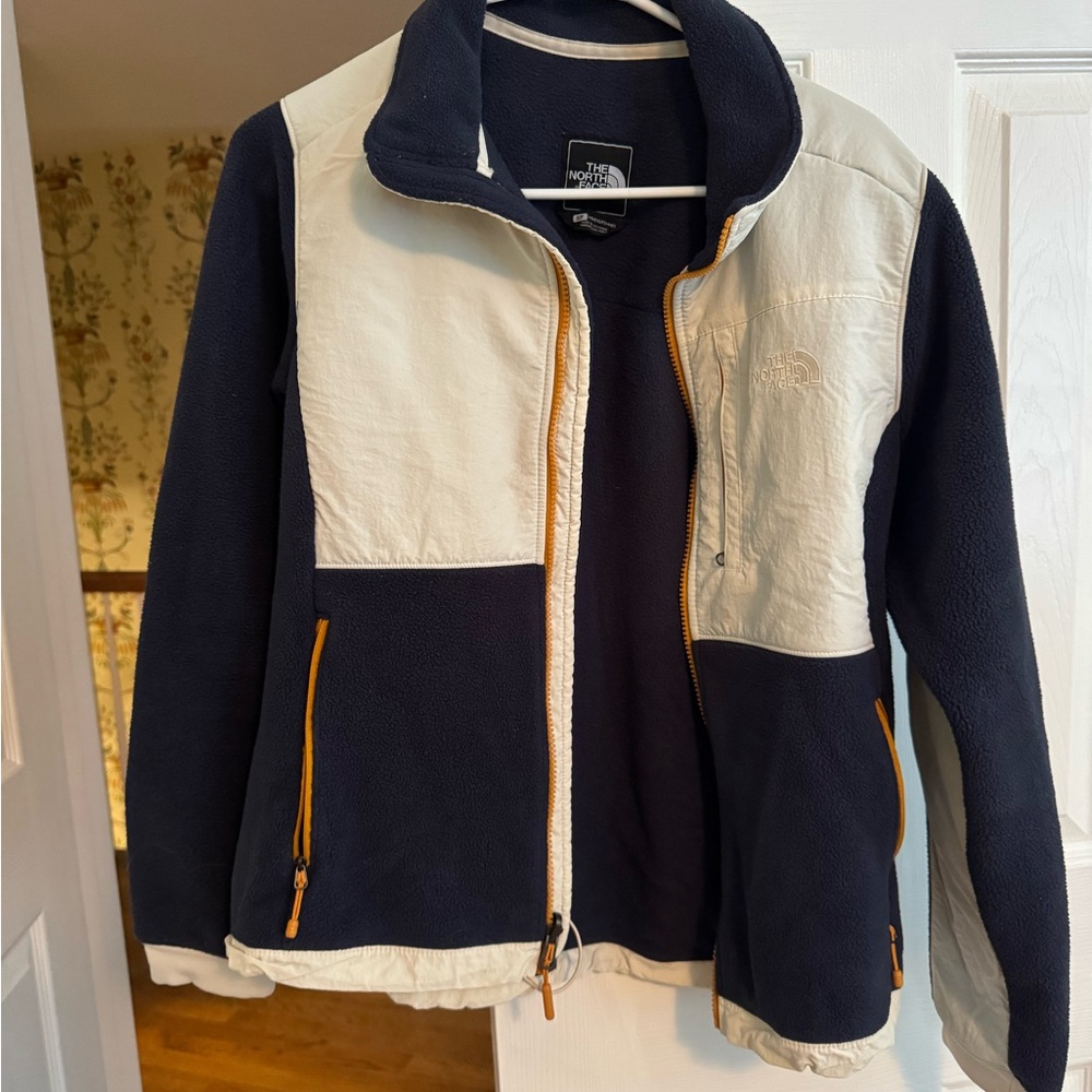 The North Face Black and Cream Fleece Jacket